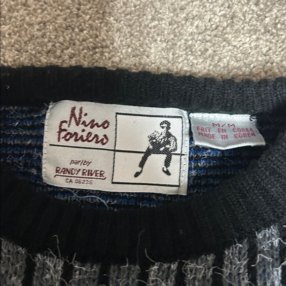 Vintage 90s Nino Foriero Patterned Knit Sweater - Picture 2 of 5
